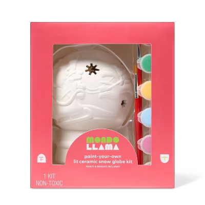 Christmas Craft Lit Ceramic Snow Globe Painting Activity Kit - Mondo Llama™ | Target