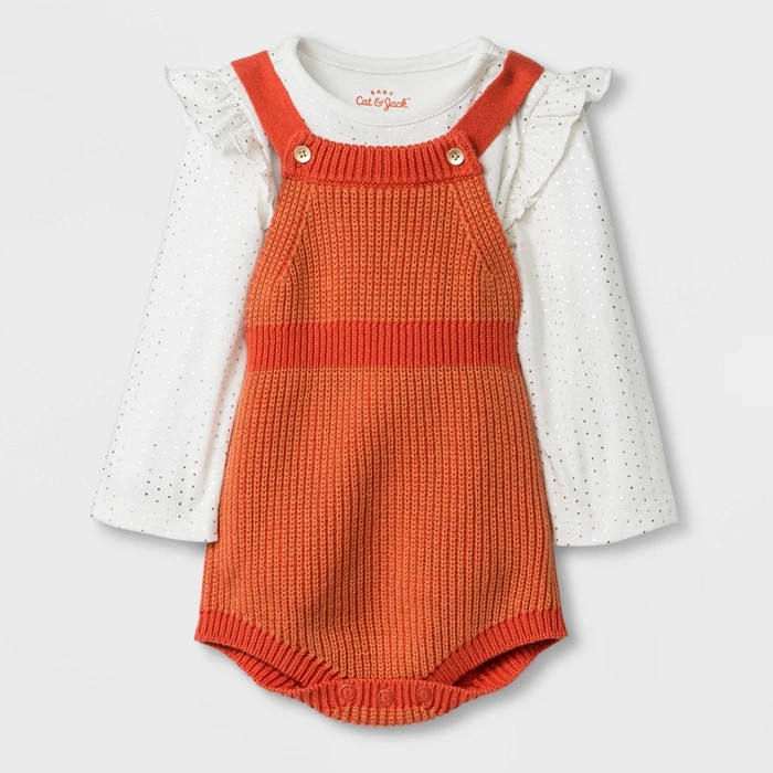 Baby Girls' Top and Bottom Sets - Cat & Jack™ Orange | Target