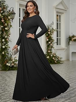 KOH KOH Womens Long Sleeve Flowy Modest Elegant Evening Maxi Dress Gown | Amazon (US)