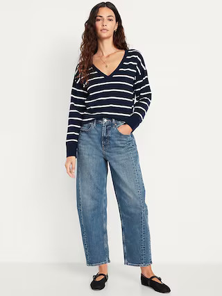 High-Waisted Barrel Ankle Jeans | Old Navy (US)
