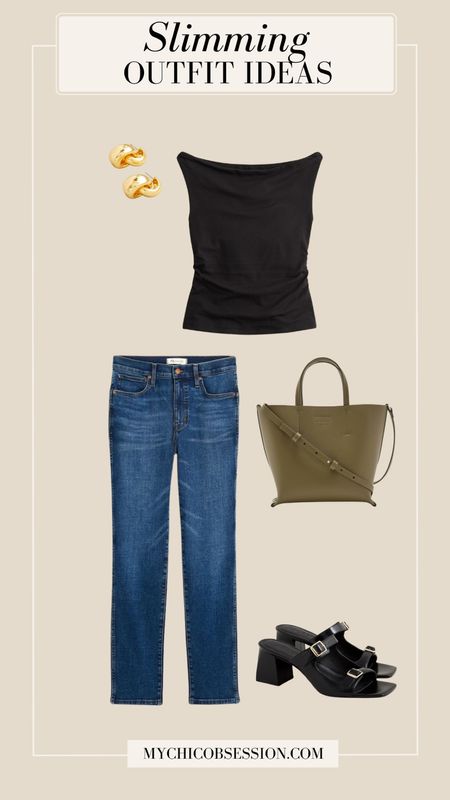 Try a boat neck tank for a slimming look for date night. Add dark wash jeans, an olive leather handbag, chunky gold earrings, and heeled sandals.

#LTKSeasonal #LTKStyleTip