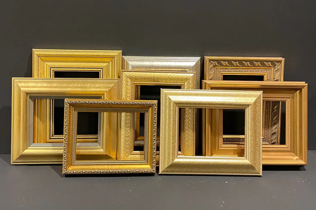 Mix and Match 8 X 10 Gallery Wall - Gold Colored Wood Picture Frames Made From Vintage Moulding. ... | Etsy (US)