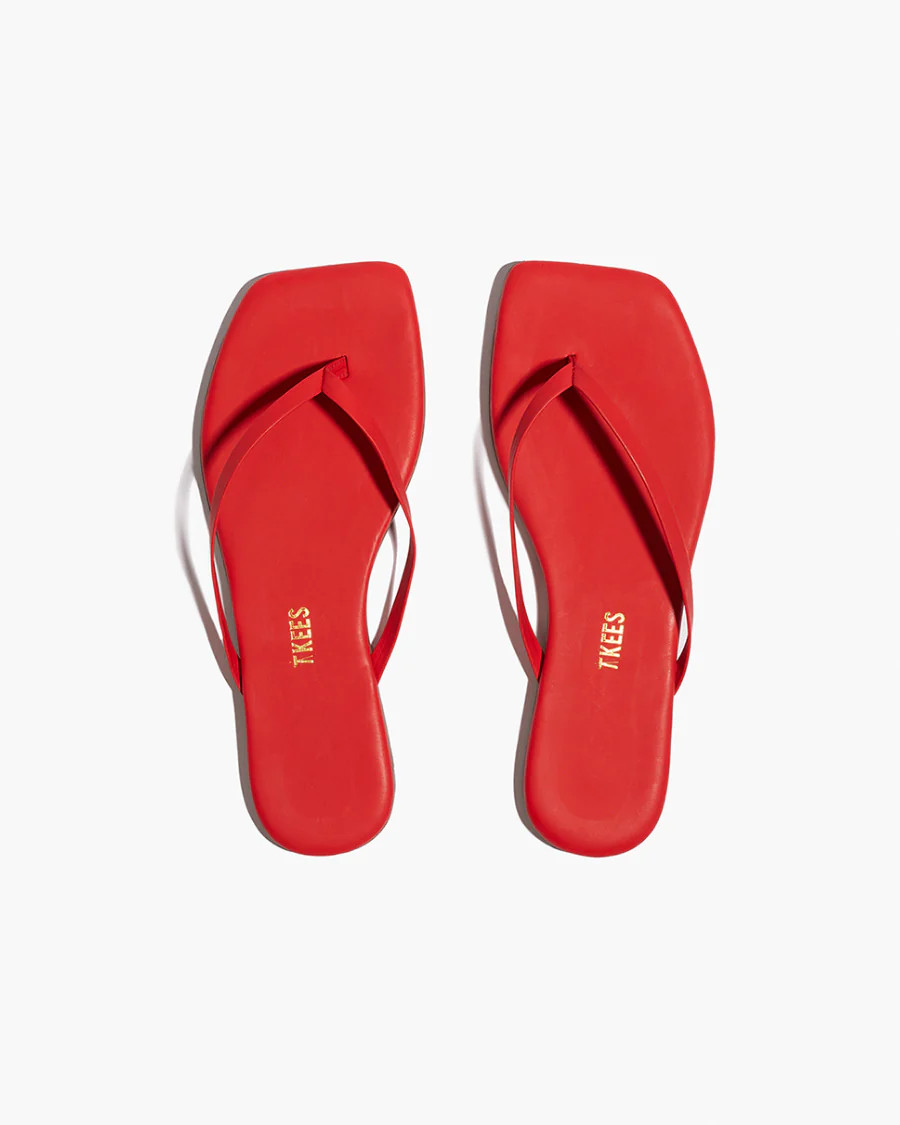Square Toe Lily in Red | Flip Flops | Women's Footwear | TKEES