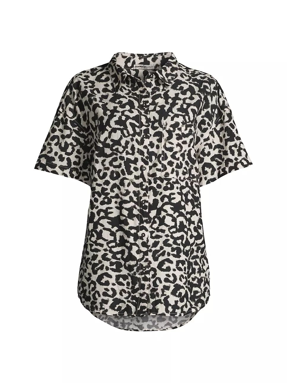 Change of Scenery Michelle Leopard-Printed Cotton-Blend Shirt | Saks Fifth Avenue