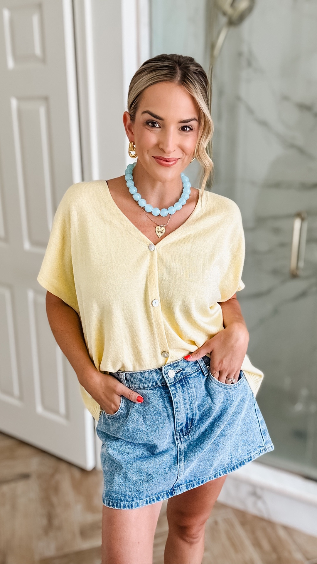 Sharing what we’re wearing as work from home moms each week!! I love a good pop of color, and I’m so excited a good denim skirt has found me in my 30s! This look is comfy casual, but gets me out of activewear and brightens my mood! :)

#LTKmomlife #LTKootd #LTKdayinmylife