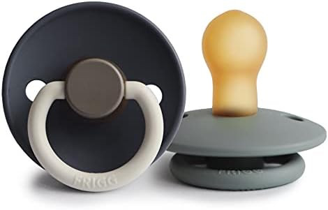 FRIGG Natural Rubber Baby Pacifier | Made in Denmark | BPA-Free (Deep Sea/French Gray, 0-6 Months) | Amazon (US)