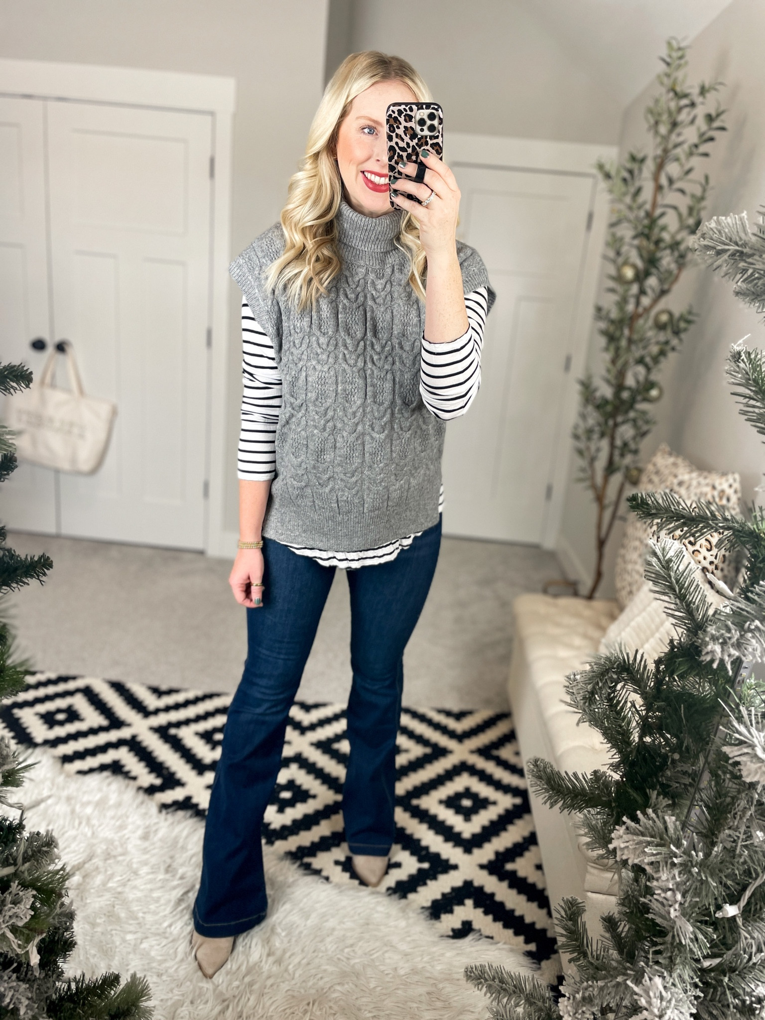 Weekend Walmart wins try on 
Grey shirt sleeve sweater- medium 

#LTKSeasonal #LTKunder50 #LTKstyletip