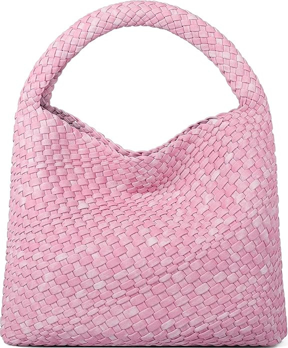 Queenoris Fashion Woven Purse for Women Top-handle Shoulder Bag Soft Summer Hobo Tote Bag | Amazon (US)
