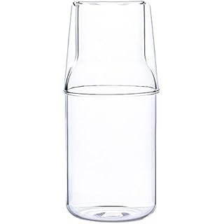 Sizikato 15 Oz Clear Glass Bedside Night Water Carafe with Tumbler Glass. | Amazon (US)