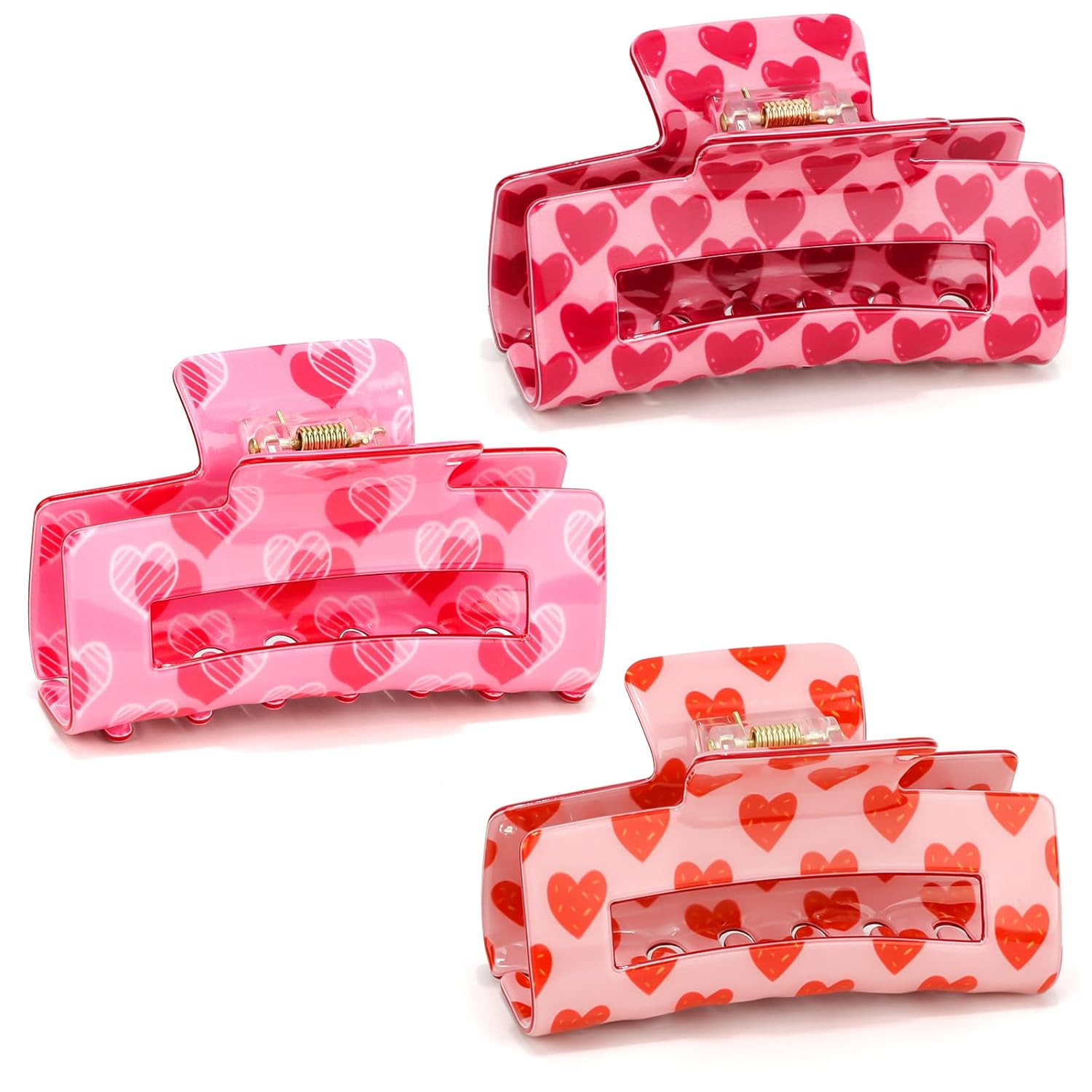 Vovii Valentines Hair Claw Clips for Women, Pink Heart Hair Claw Clips for Valentines Day Hair Ac... | Amazon (US)