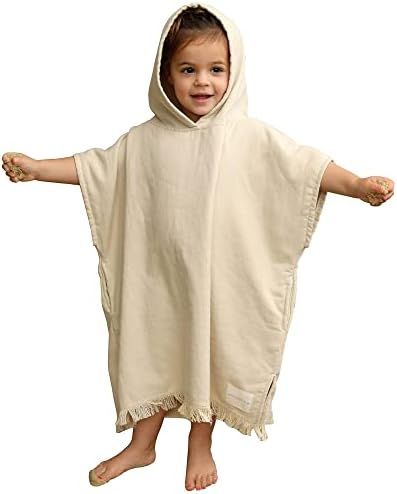 Willow + Sim Hooded Towel for Kids and Toddlers, Oversized Luxurious Poncho Toddler Towel, Beach Tow | Amazon (US)