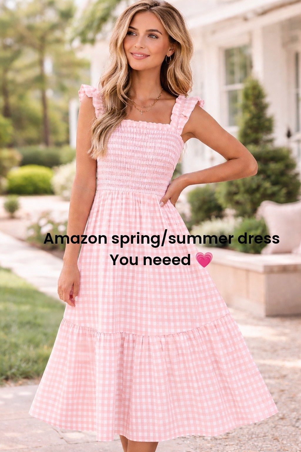 The prettiest pink gingham dress for spring & summer 🌸☀️  
Lightweight, feminine, and SO easy to throw on for an effortless OOTD 💗

Perfect for brunch dates, baby showers, or just feeling cute on a warm day 🎀  
This Amazon find is giving elevated, girly vibes without the price tag ✨

#AmazonFinds #AmazonFashion #SpringOutfits #SummerStyle #OOTDInspo #PinkDress #GinghamStyle #FeminineStyle #CasualChic #AffordableFashion #AmazonOOTD #DressSeason #SpringSummerStyle #PrettyInPink #BrunchOutfit #EffortlessStyle #DailyOutfits #StyleInspo #LTKStyle #AmazonMustHaves #TrendingStyle #OOTDFashion #GirlyStyle #WarmWeatherOutfits #MidiDress #VacationOutfits #EasyStyle #FashionFinds #OnTrend #ChicOutfits #ltkstyletip #springoutfits2026 #springdresses 

#LTKootd #LTKhaul #LTKspring