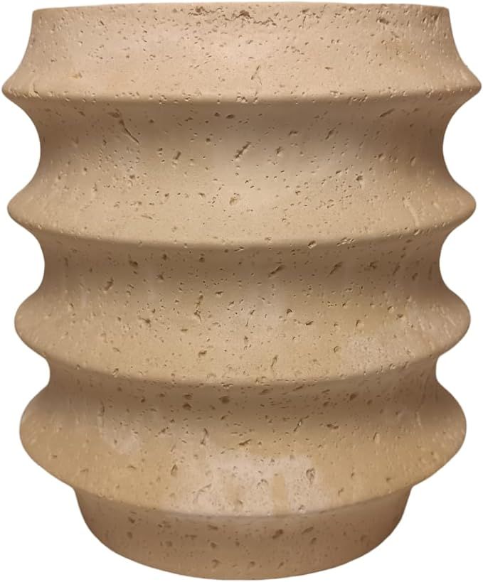 8”H Modern Farmhouse Vase for Flowers Plants, Flower vase with Rock Texture,Large Capacity for ... | Amazon (US)