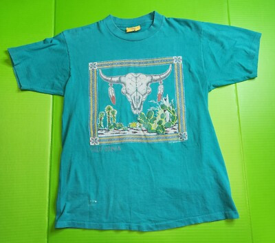 Vintage 90’s Bull Skull Native American California Shirt Size Large Made In USA  | eBay | eBay US