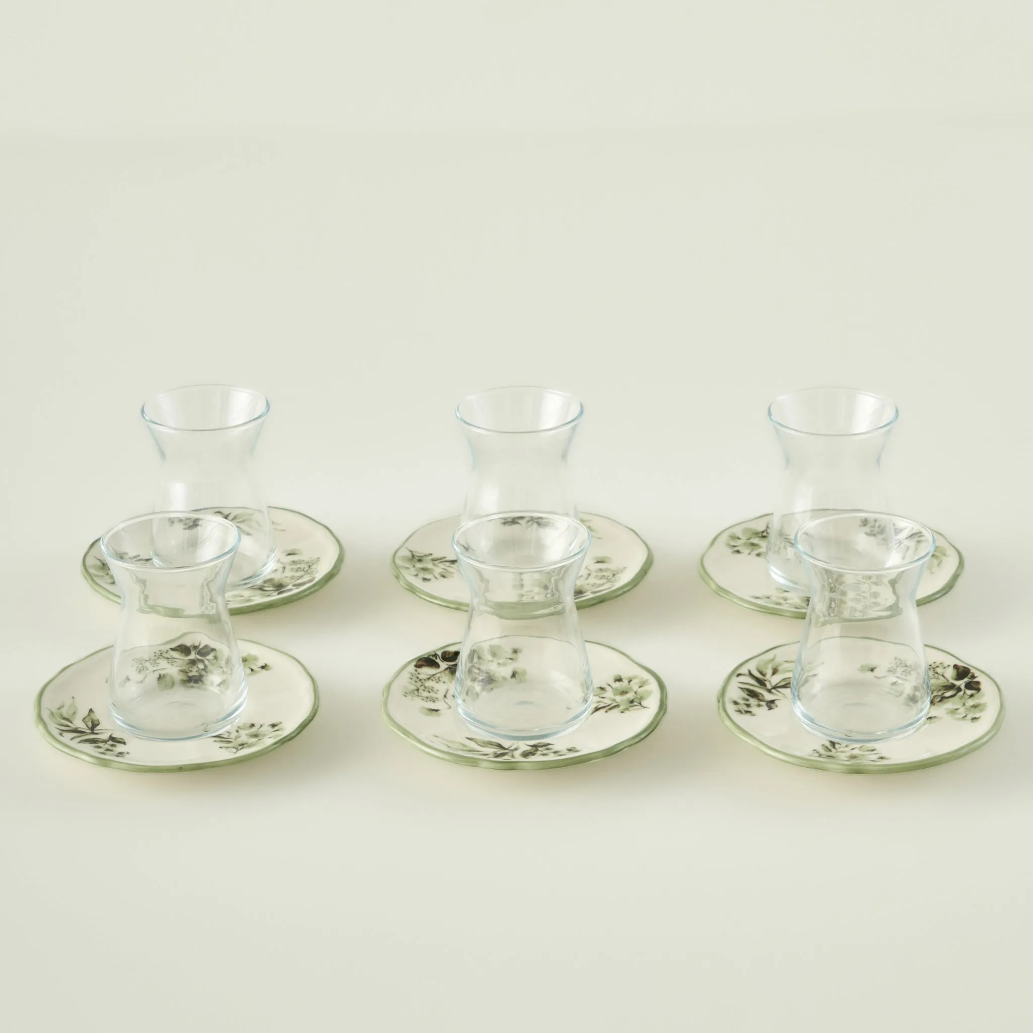 Julia Tea Glass Set with Saucers (6-Piece) | Bella Maison USA