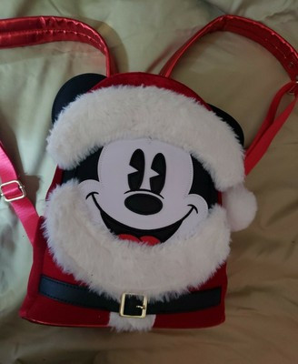 Disney Parks Loungefly Red Velvet Santa Mickey Mouse Christmas Backpack | eBay US