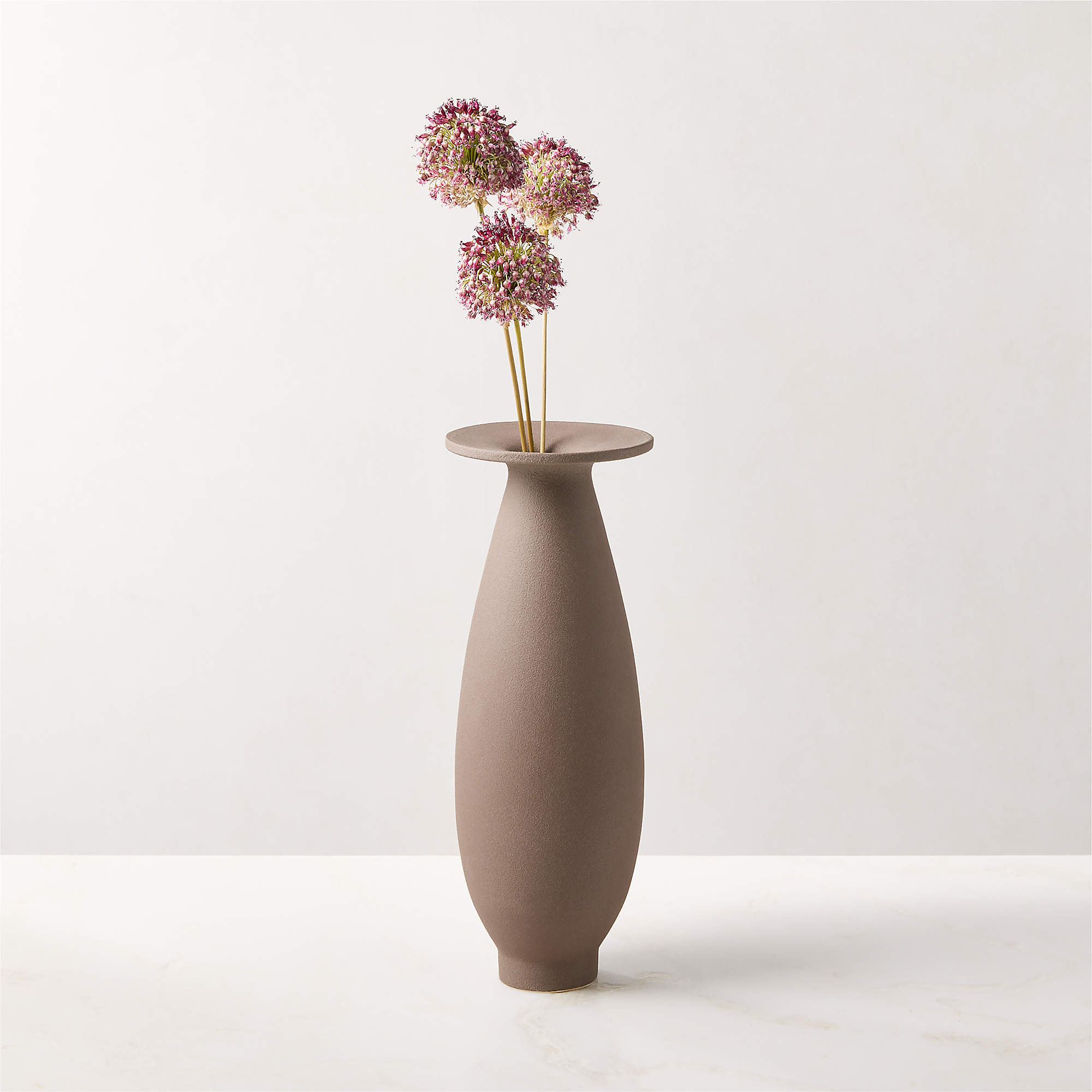 Leplaine Dark Mauve Ceramic Vase | CB2 | CB2