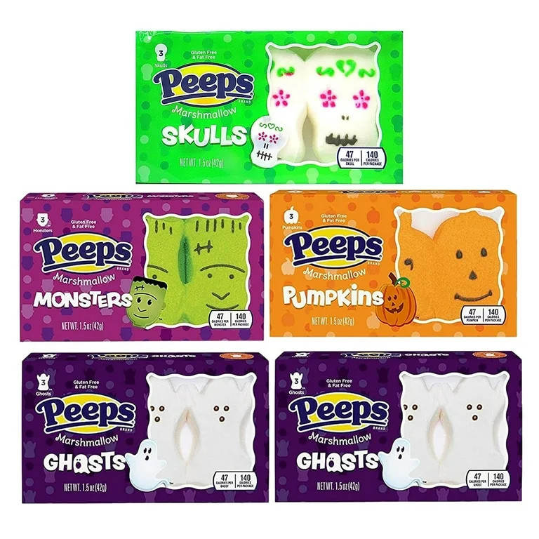Peeps Halloween Marshmallow Bundle, Packs of 3 Sugar Skulls, Monsters, Pumpkins and Ghosts, Pack ... | Walmart (US)
