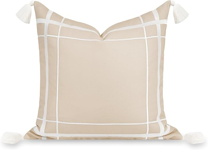 Hofdeco Premium Coastal Patio Indoor Outdoor Throw Pillow Cover Only, 20"x20" Water Repellent for... | Amazon (US)