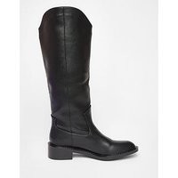 Quiz Black Faux Leather Riding Boots | Very (UK)
