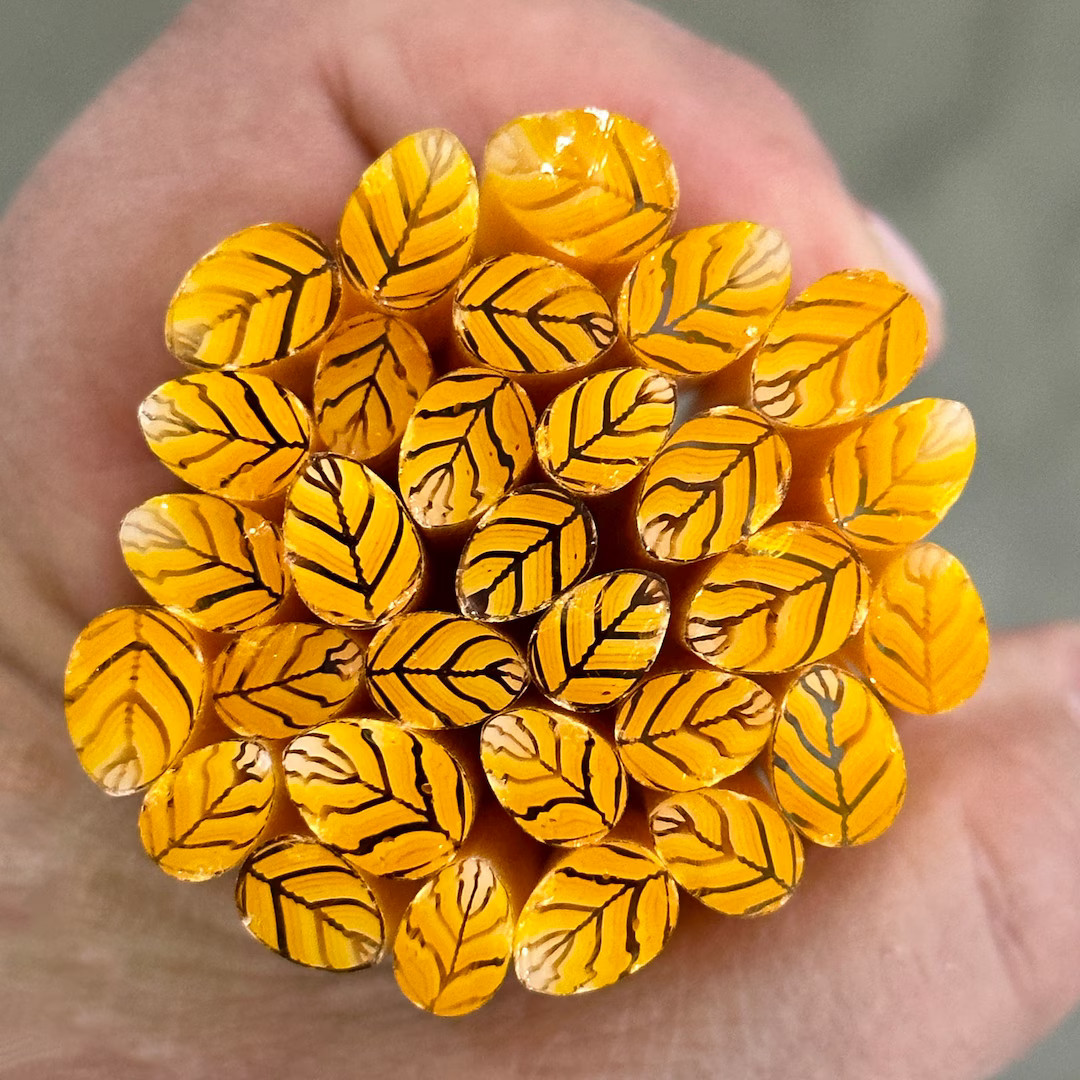 Coe 90 Orange Ombré Leaves 1.5oz Wilderness Glass - Etsy | Etsy (US)