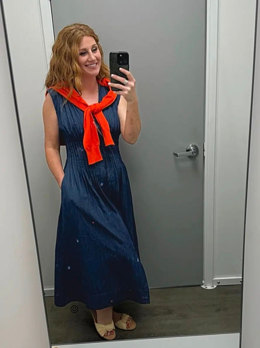 Walmart outfit idea from Stephanie! Denim midi dress size XS.

#LTKWorkwear #LTKOver40 #LTKootd