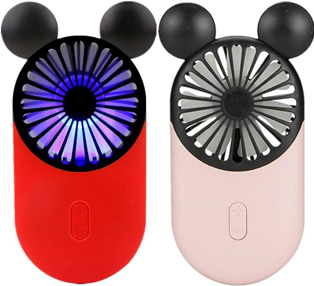 Cute Personal Mini Fan, Handheld & Portable USB Rechargeable Fan with Beautiful LED Light, 3 Adju... | Amazon (US)