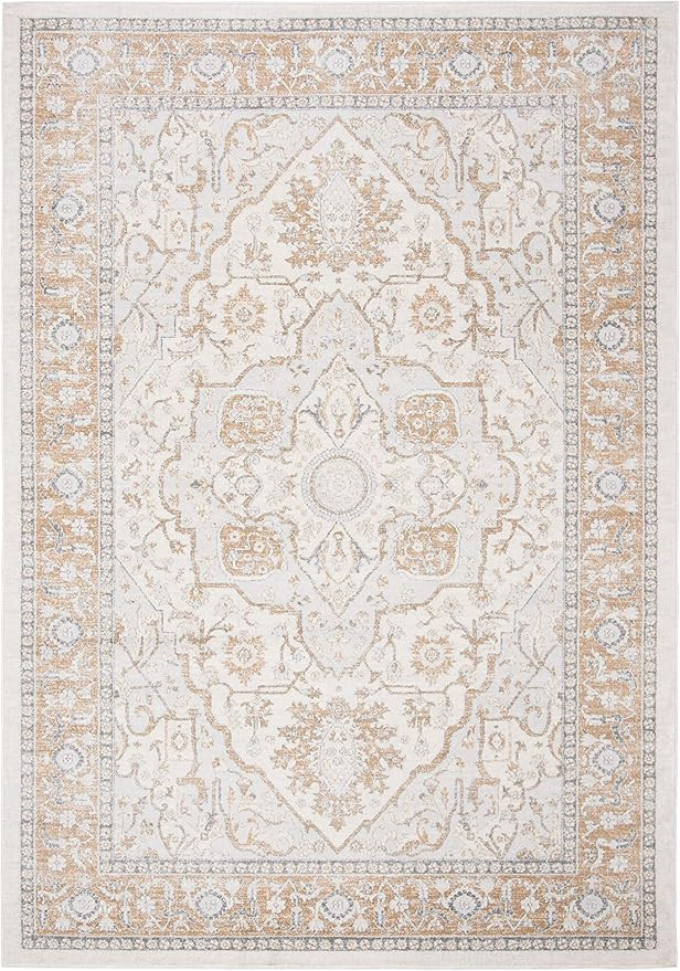 SAFAVIEH Isabella Collection Area Rug - 5'3" x 7'6", Cream & Beige, Oriental Design, Non-Shedding... | Amazon (US)