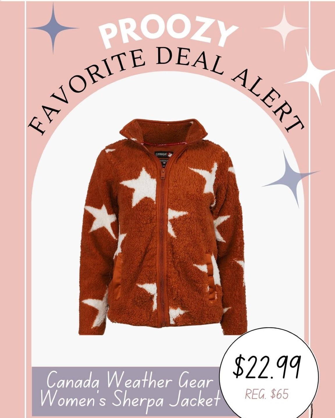 Canada Gear, woman’s fur jacket Sherpa zip-up, start jacket, rust colored. Stylish winter gear. Warm zip-up jacket. 

On sale, mega sale, sale alert, Poozy, Canada gear, mom style, looks for moms, comfy style 

#LTKstyletip #LTKSeasonal #LTKsalealert