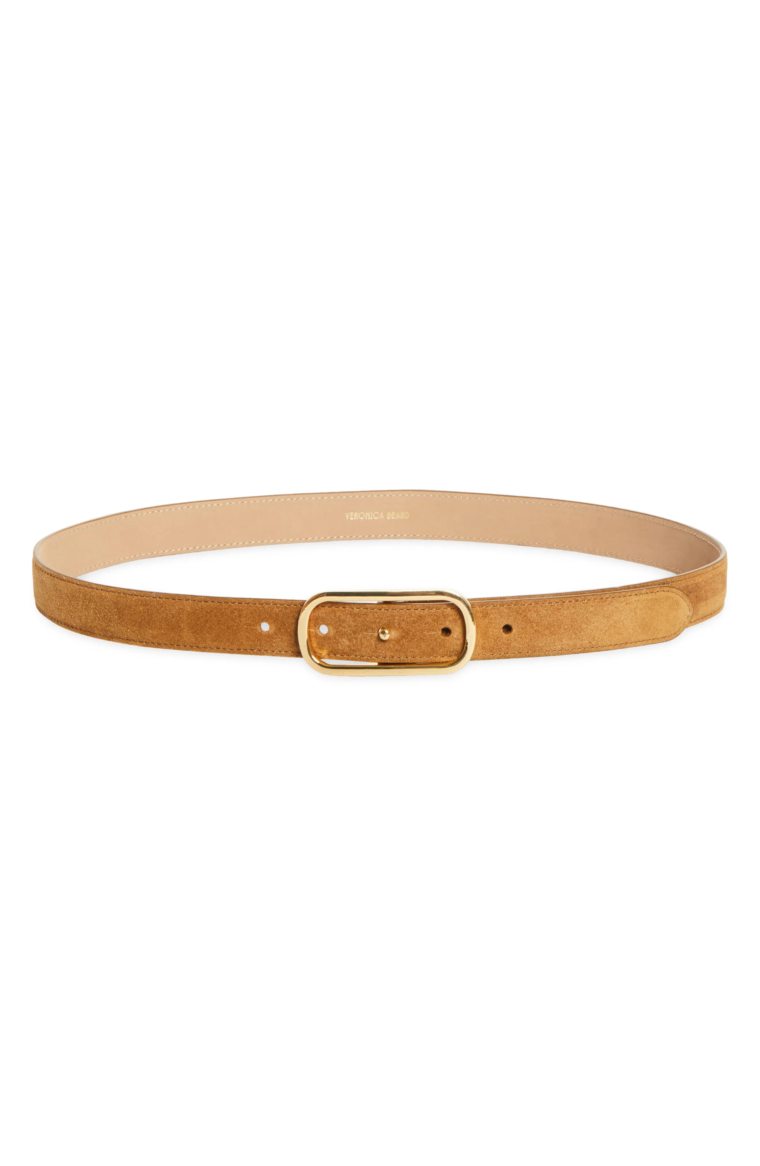 Veronica Beard Loop Suede Belt in Hazelwood at Nordstrom, Size X-Large | Nordstrom