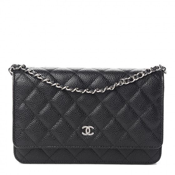 Caviar Quilted Wallet On Chain WOC Black | Fashionphile