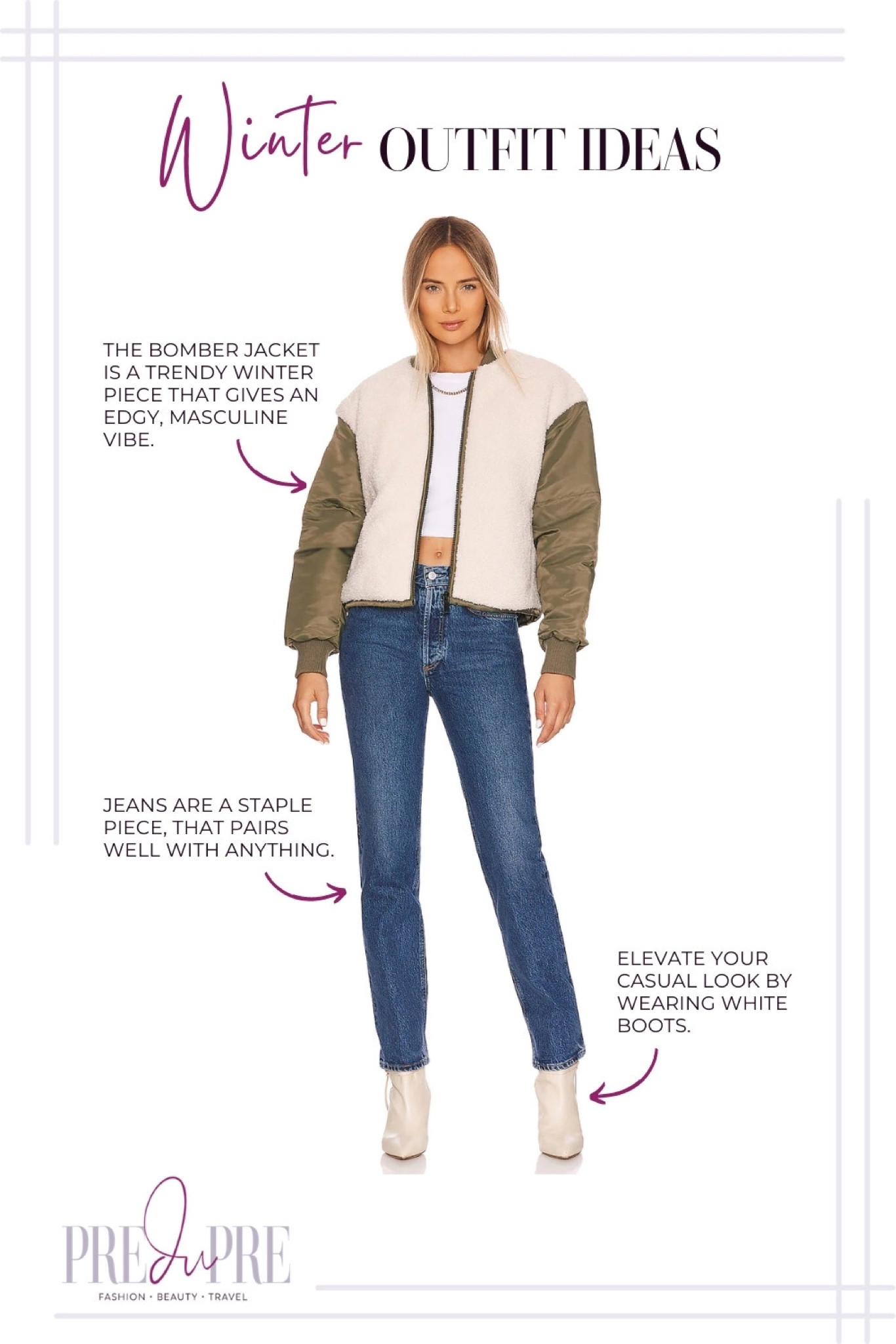 Dress up for the cold winter season with this fun and warm winter outfit idea. Check out more outfit ideas at www.predupre.com

Winter, winter ootd, winter outfit, winter look, ootd, outfit ideas, jackets, coats, jeans, boots

#LTKHoliday #LTKstyletip #LTKSeasonal