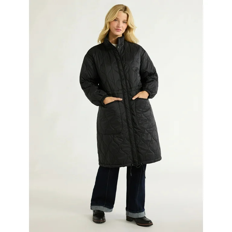 Free Assembly Women's Quilted Cocoon Jacket, XS-XXL | Walmart (US)