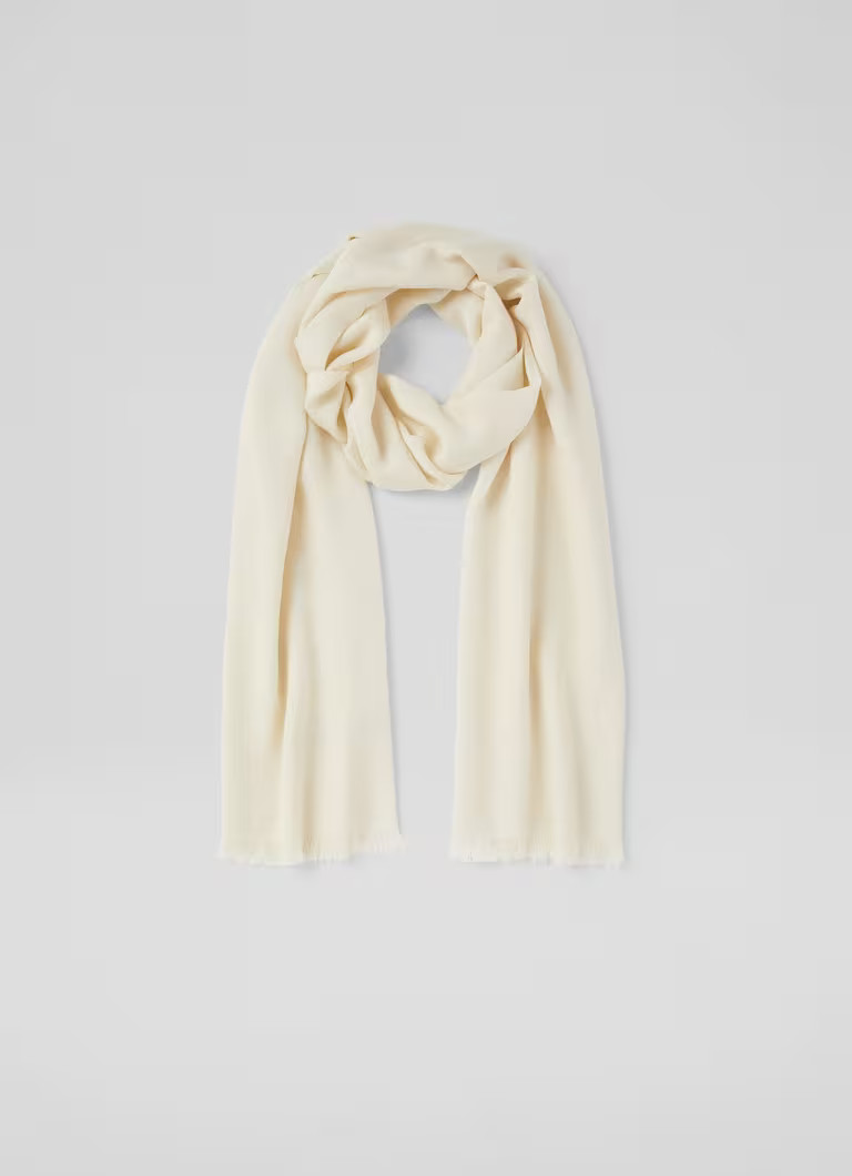 Sutton Cream Modal-Wool Blend Scarf | L.K. Bennett (UK)