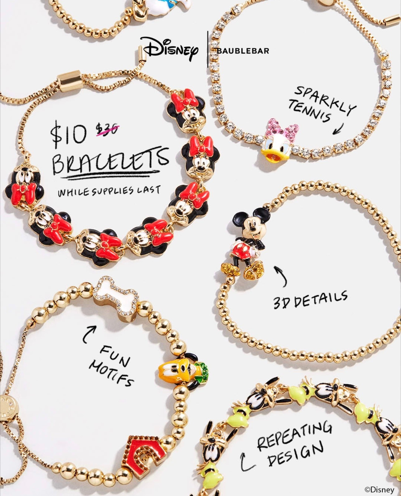 Bauble bar bracelet sale for only $10!! Usually $36 ✨ great stocking stuffer, perfect for the Disney lover in your life! Toddler, kids, teens and so many more would love this 🫶🏼🩷

#LTKHoliday #LTKGiftGuide #LTKKids