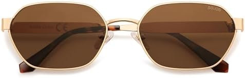 SOJOS Trendy Polarized Hexagon Sunglasses for Women Men, UV400 Retro Rectangle Shades SJ1238 | Amazon (US)