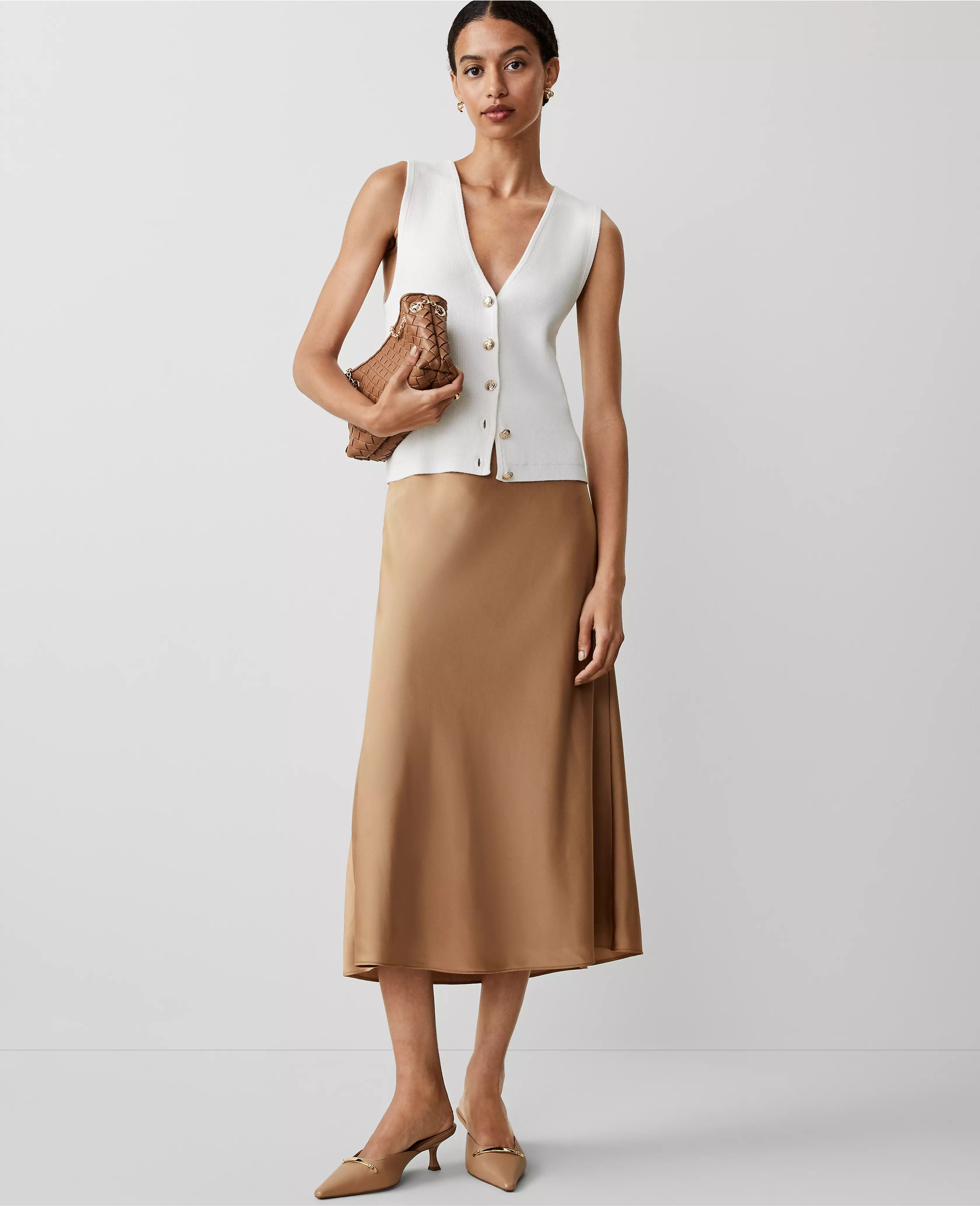 Bias Midi Slip Skirt | Ann Taylor (US)