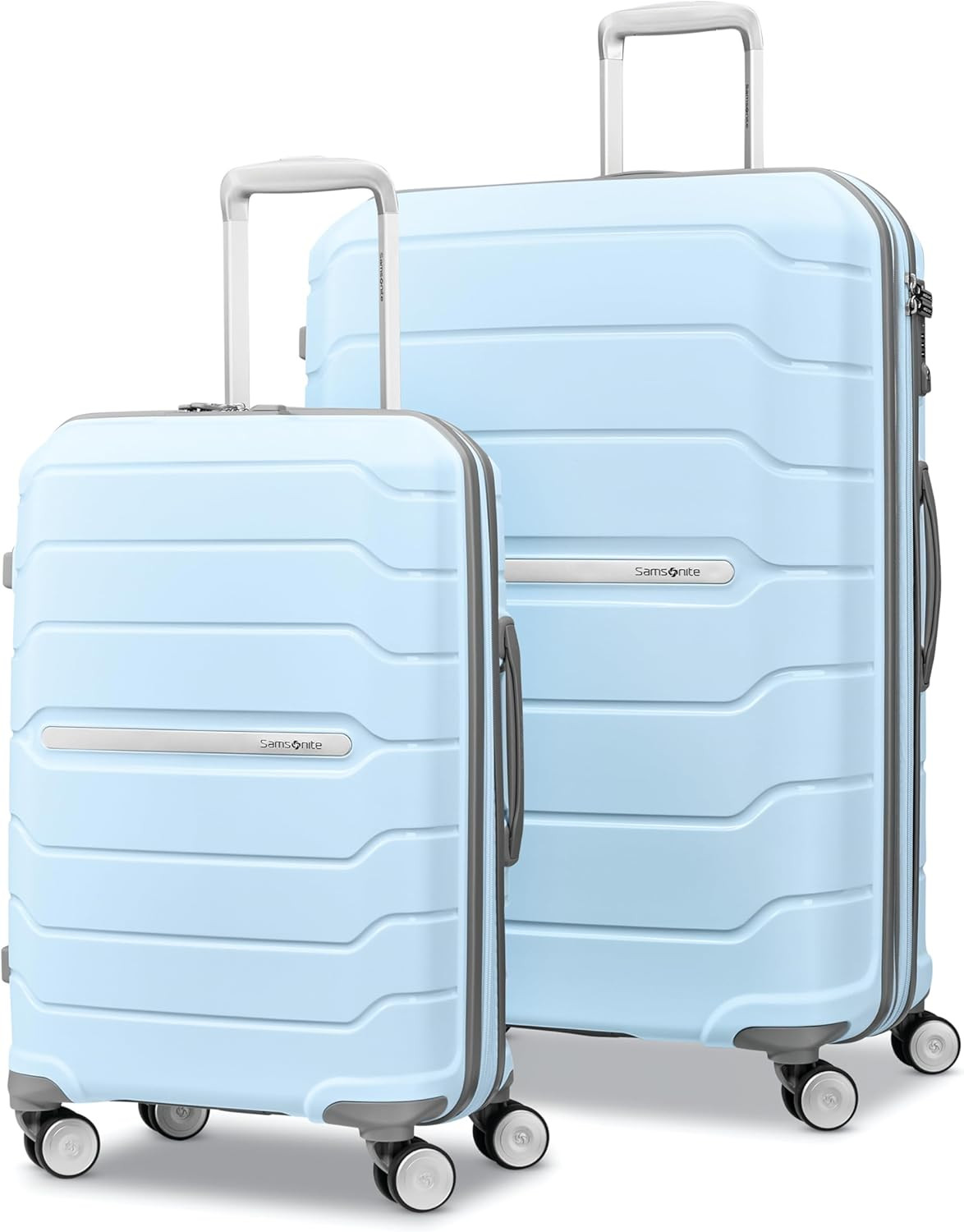 Samsonite Freeform 2-Piece Luggage Set - Carry-On & Large Checked Luggage with Dual Spinner Wheels - Durable Polypropylene Hardshell - TSA Lock, Airline-Approved - Expandable Hard Shell - Sky Blue | Amazon (US)