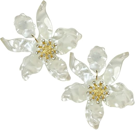 Les Bohémiens Oversized Statement Flower Earrings Retro Large Hawaii Earrings Mahalo Flower Lei ... | Amazon (US)