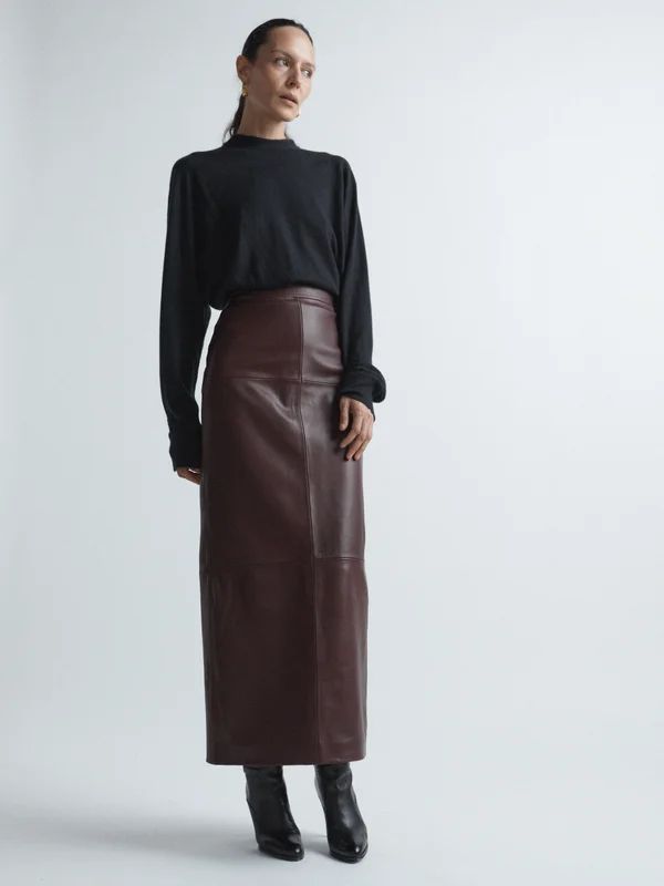 Back split leather maxi skirt | Raey | Matches (UK)