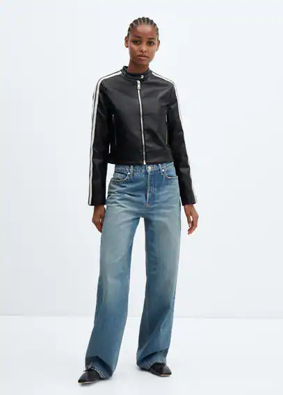 Faux-leather biker jacket -  Women | Mango United Kingdom | MANGO (UK)