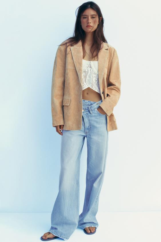 100% SUEDE LEATHER BLAZER | Zara UK