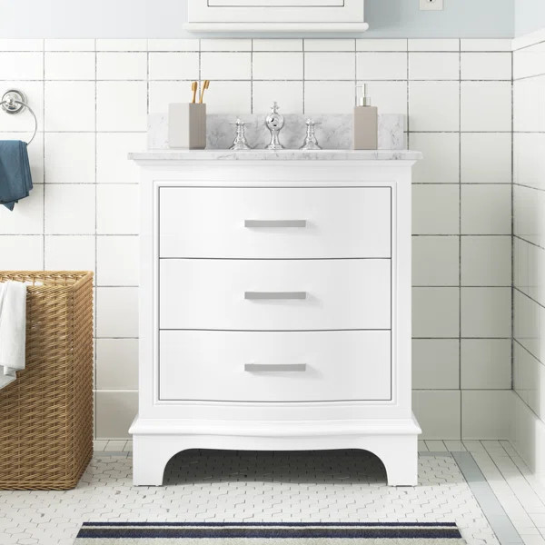 Goleta 30'' Single Bathroom Vanity with Marble Top | Wayfair North America