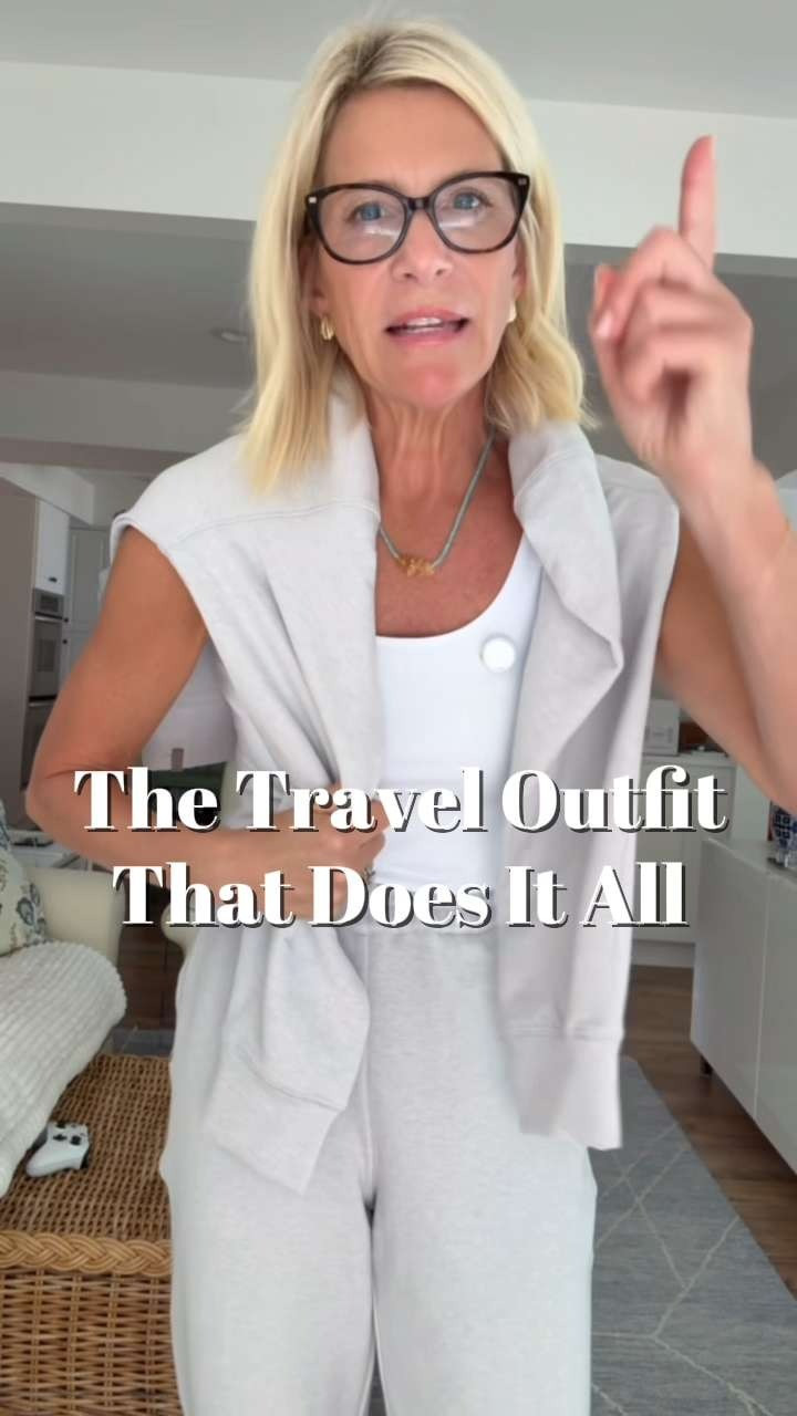 This is my ideal travel outfit. The sweatpants have the perfect fit, the matching sweatshirt is lightweight without being bulky, and together they make the cutest airport look. Just add a blazer and sandals, and you're ready for dinner when you land. 

 #LTKgrwm #LTKootd