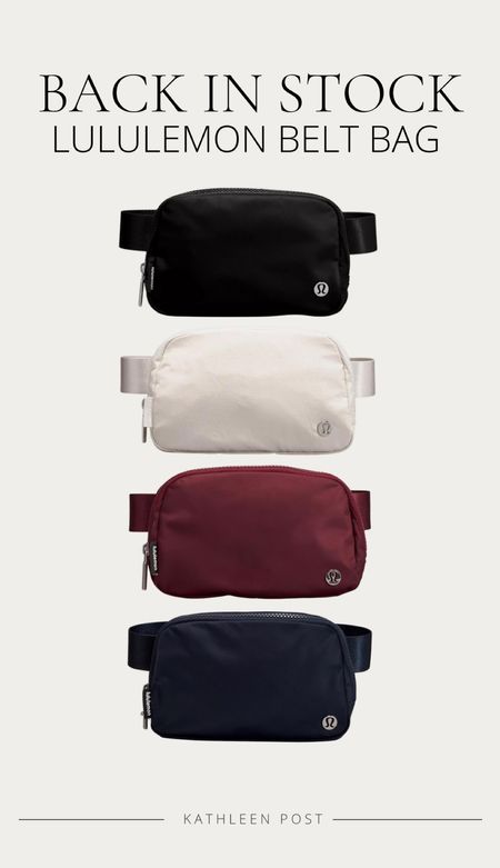 Lululemon belt bags are back in stock - RUN!! #kathleenpost #lululemon