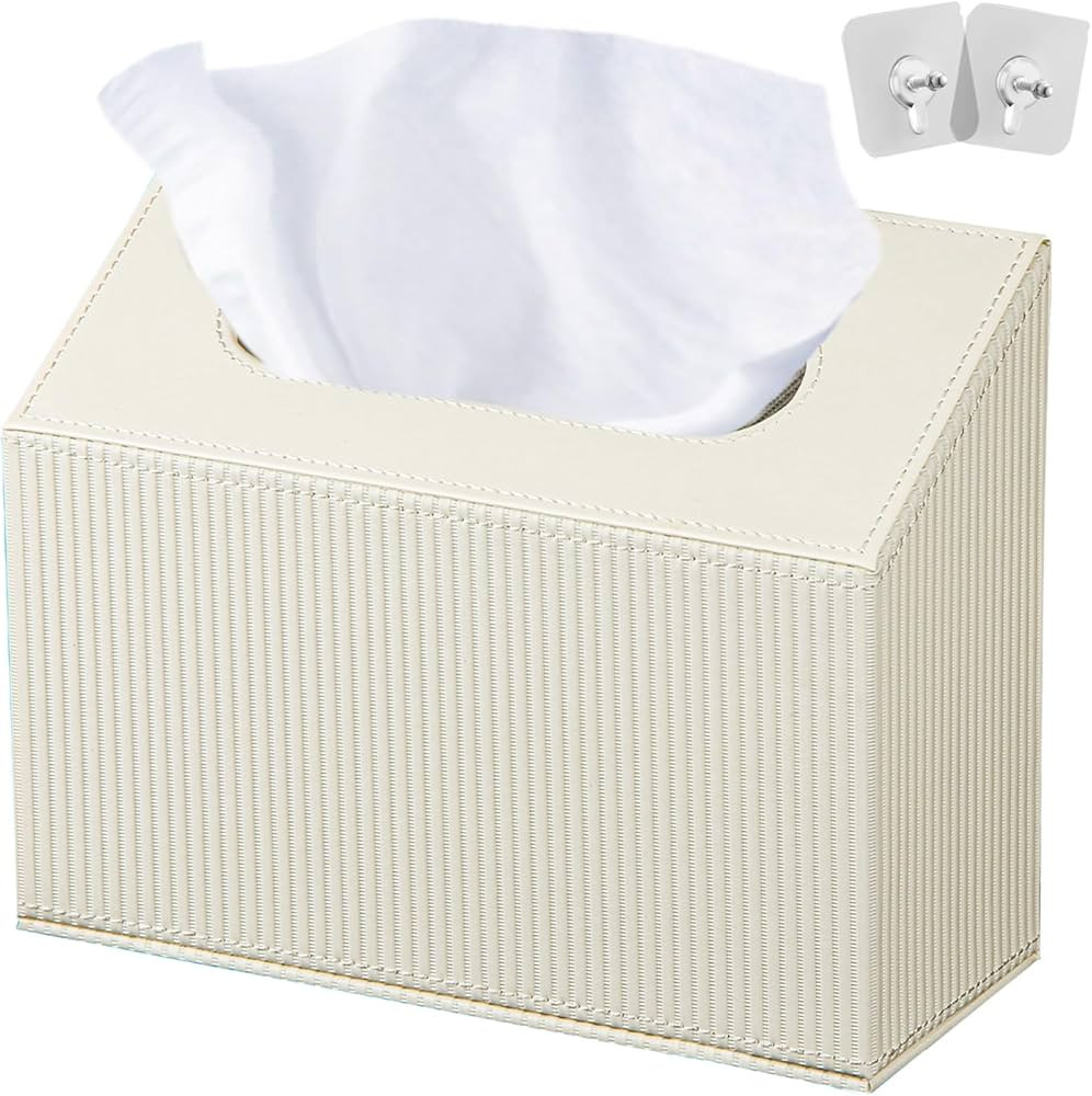 Hand Towels Box Cover Holder,PU Leather Hand Towel Case Compatible with Kleenex Disposable Paper ... | Amazon (US)