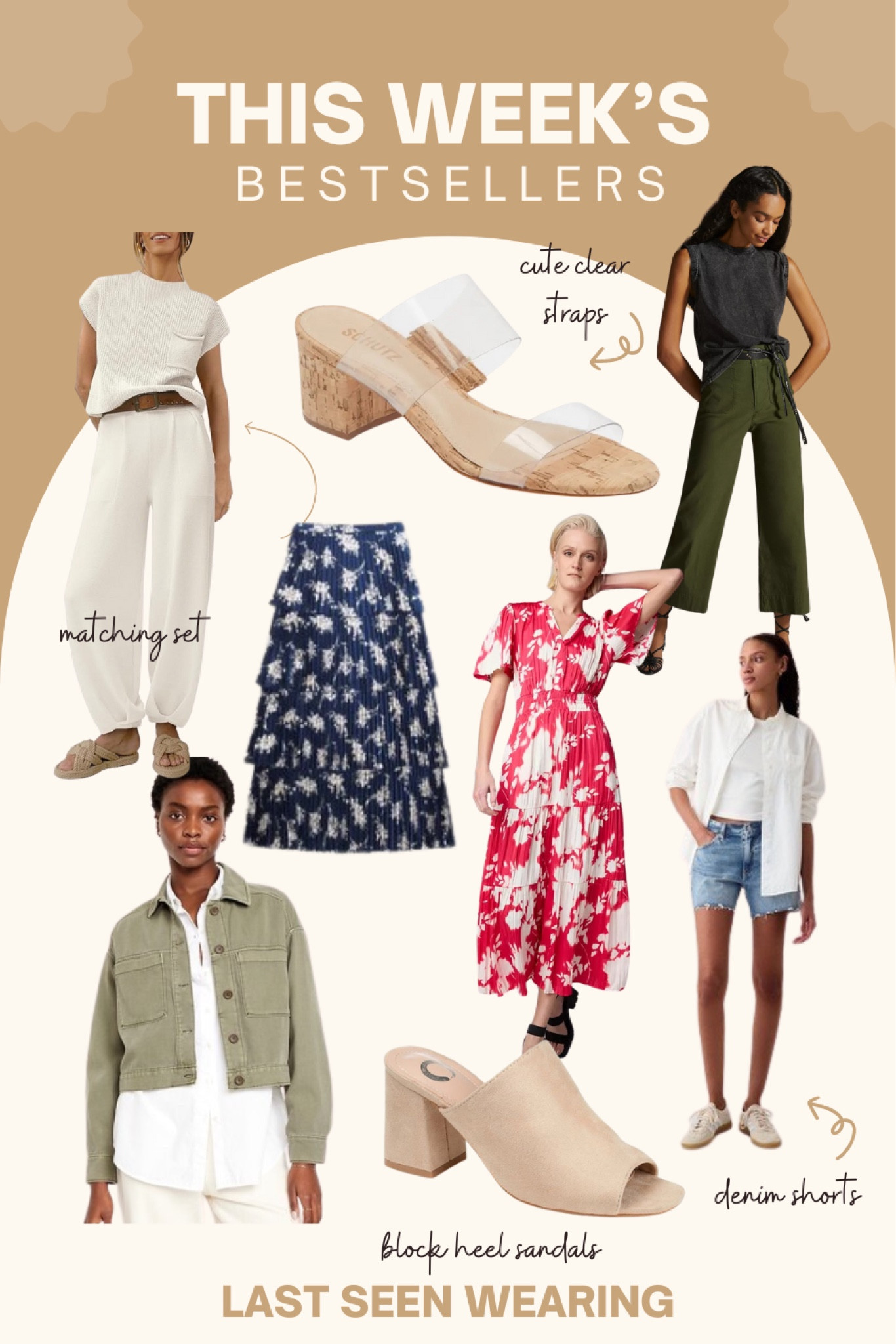 This Week’s Best Sellers 
#tieredskirt #blockheelsandals

#LTKstyletip #LTKshoecrush