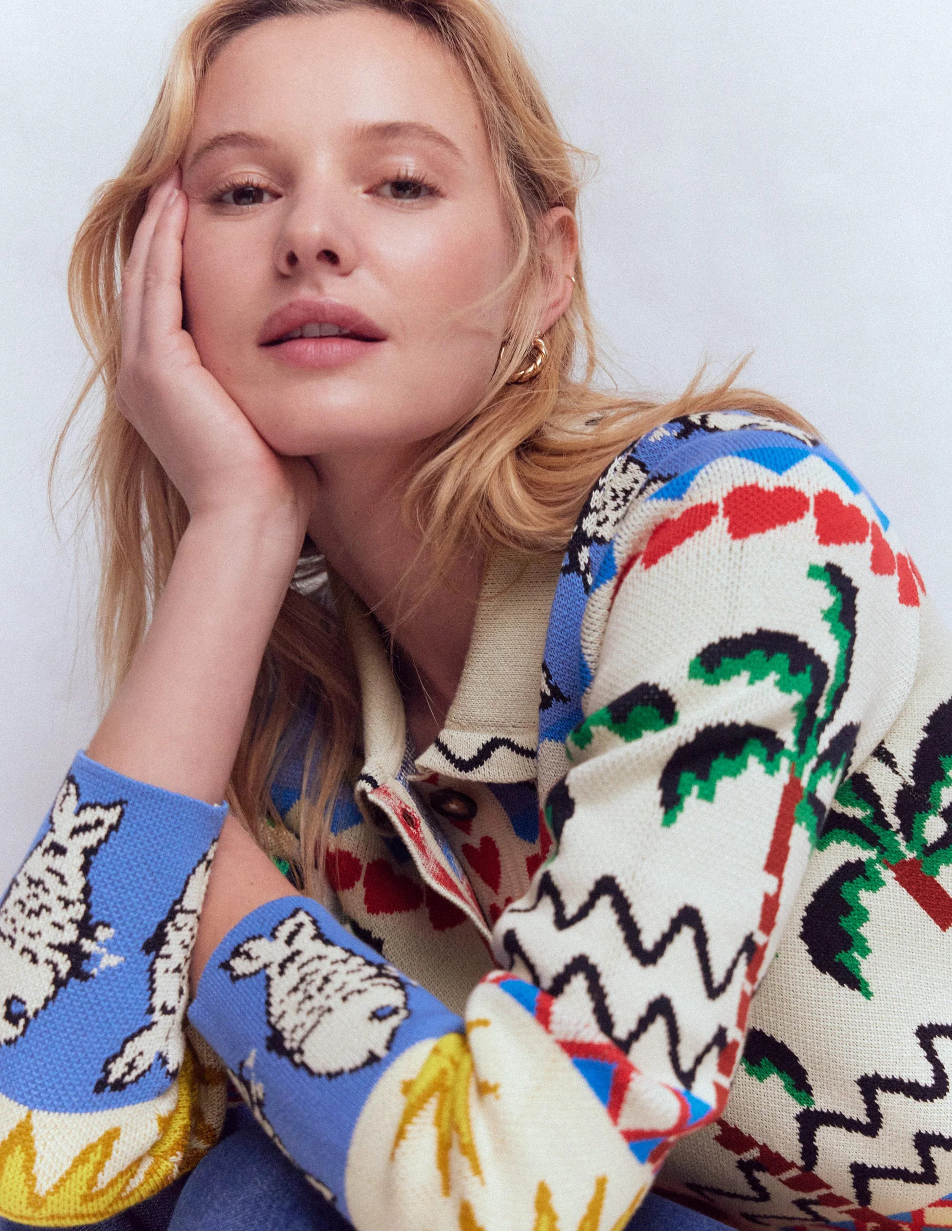 Jacquard Knitted Shacket-Warm Ivory, Novelty | Boden (US)