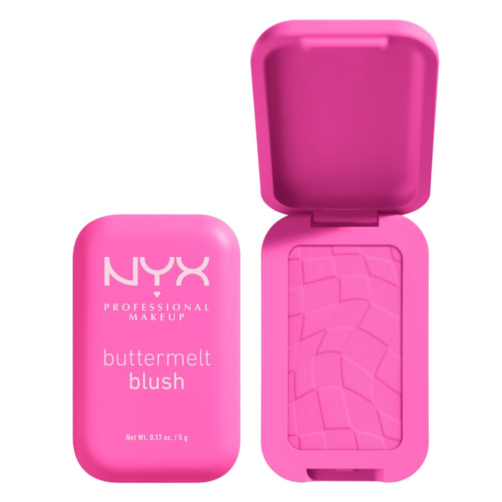 NYX PROFESSIONAL MAKEUP Buttermelt Powder Blush, Fade and Transfer-Resistant Blush, Up to 12HR Make Up Wear, Vegan Formula - My Butta Half | Amazon (US)