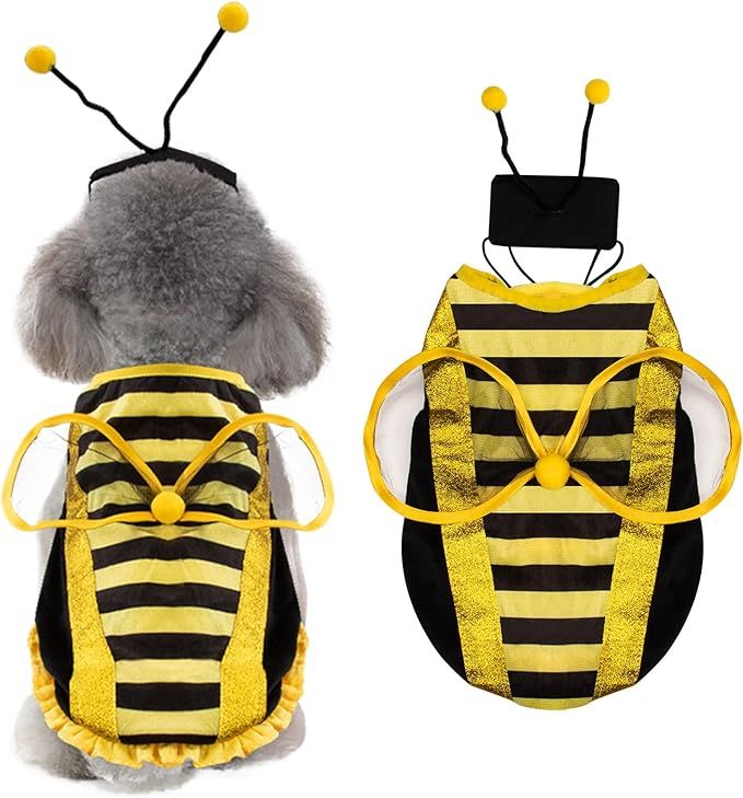 Dog Bee Costume Halloween Costumes for Dogs Pet Bee Costume, Halloween Bee Dog Costume Pet Bumble... | Amazon (US)